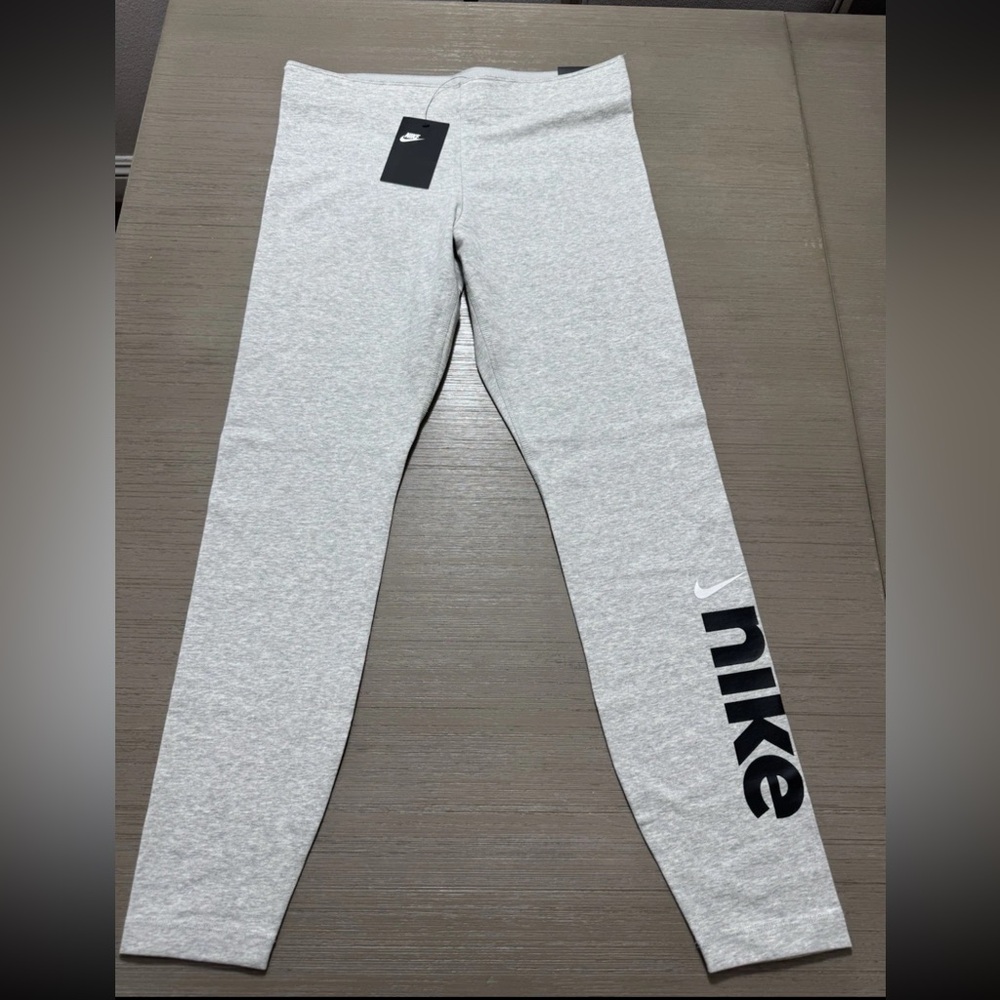 Nike Sportswear Essential Women's Leggings Grey Heather Logo Tights CZ8534-063
